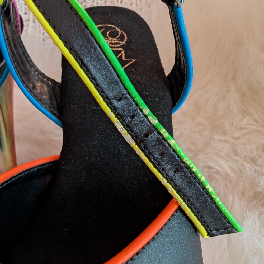 Pleaser Adore 709 Rainbow Chrome Heels - Picture 10 of 11